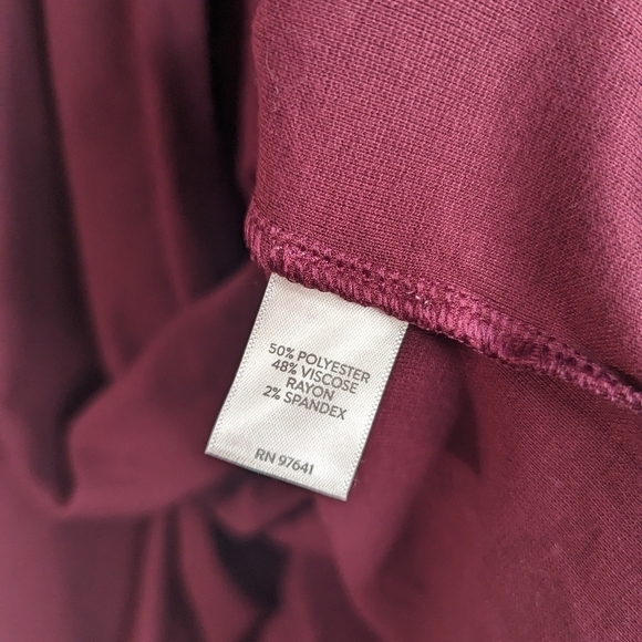 J Jill Long Sleeve Top Size Medium Red Shirt Women Stretch Wrap Scarf Infinity - Picture 10 of 13